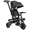 Qaba 4 In 1 Black Childs Tricycle with Push Handle Rotatable Seat Canopy Storage