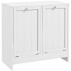 Kleankin Laundry Efficiency: White 2-Compartment Tilt-Out Hamper Storage Cabinet
