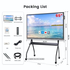 65 inch Smart Board 8+128 – Android 14, Google EDLA-Certified 4K Interactive Flat Panel