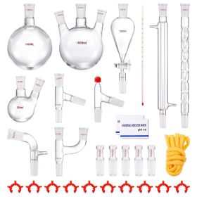 VEVOR Lab Distillation Kit, 3.3 Boro Lab Glassware Distillation Kit with 24, 40 Joint, 1000ml Essential Oil Distillation Apparatus Kit