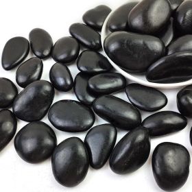 38lbs Black River Rocks, 2-3 inch Polished Pebbles for Plants, Vase Filler, Aquarium, Landscaping, Indoor/Outdoor Decor
