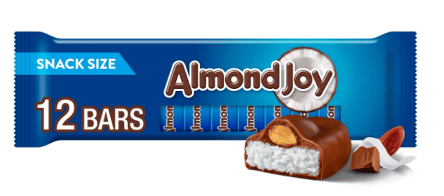 Almond Joy Coconut and Almond Chocolate Snack Size Candy, Bars 0.6 oz, 12 Count