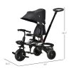 Qaba 4 In 1 Black Childs Tricycle with Push Handle Rotatable Seat Canopy Storage