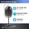 16' 3-Speed Adjustable Oscillating Pedestal Fan, Black, S16500 New
