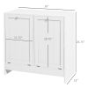 Kleankin Laundry Efficiency: White 2-Compartment Tilt-Out Hamper Storage Cabinet